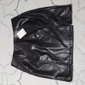 Mangopop collection black mini skirt, size small - faux leather